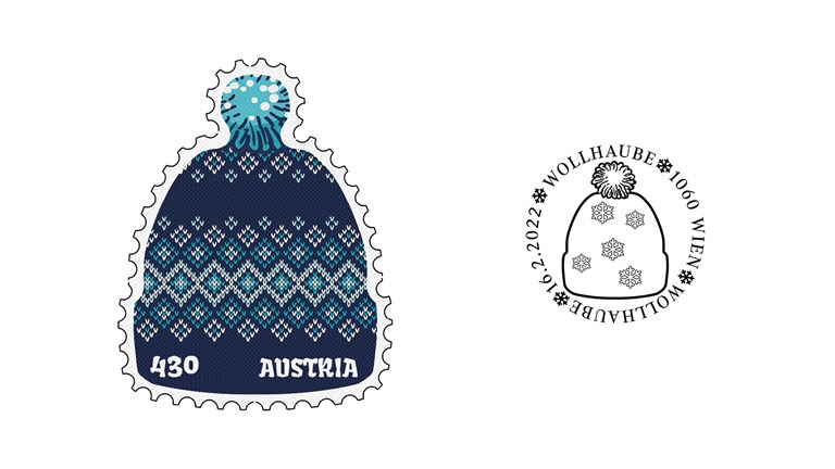 Special stamp wool cap